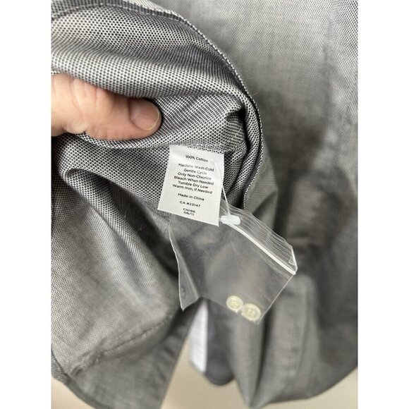 Talbots Classic Button Down Shirt Gray Long Sleeve Wrinkle Resistant Size 16 - Picture 8 of 9